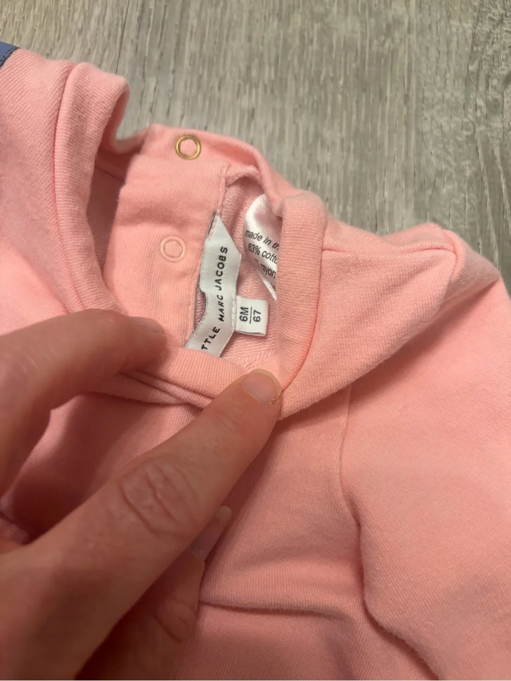 Baby Girl's Little Marc Jacob's Pink Dress with Blue Purse Print- Size 6 Months